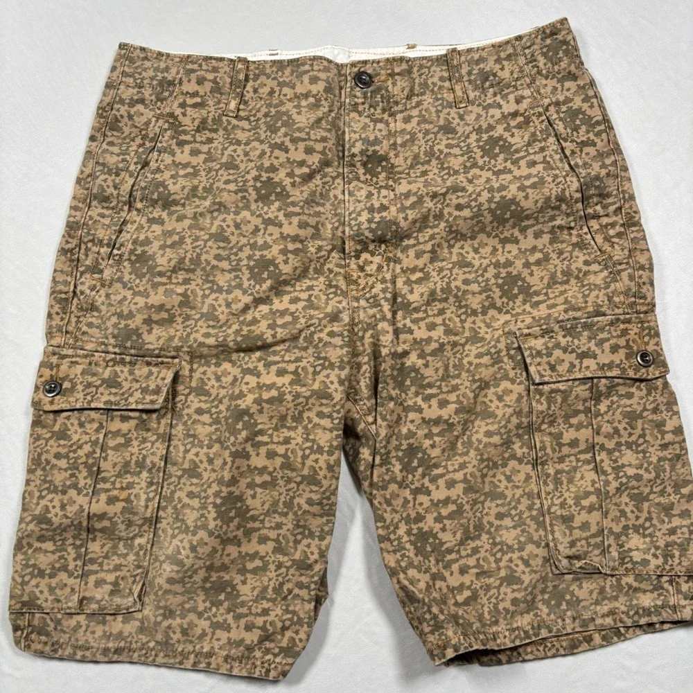 Levi's Cargo Shorts Mens Brown Digital Camo Utility Pockets Gorpcore Tactical